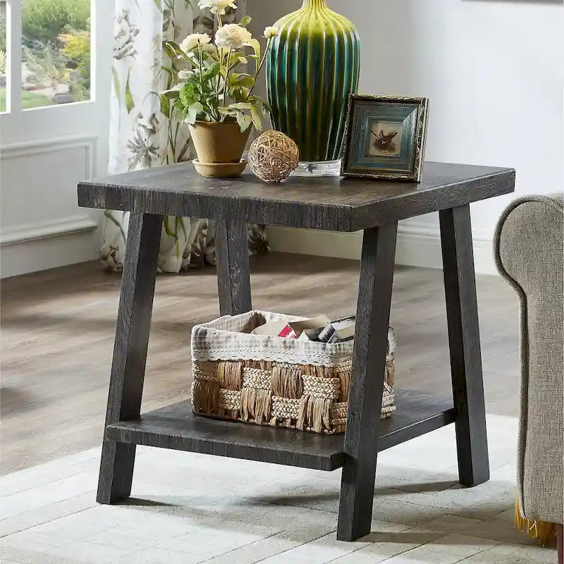 Roundhill Furniture Athens Zeitgenössisches 3-teiliges Tischset mit Regalen aus repliziertem Holz
