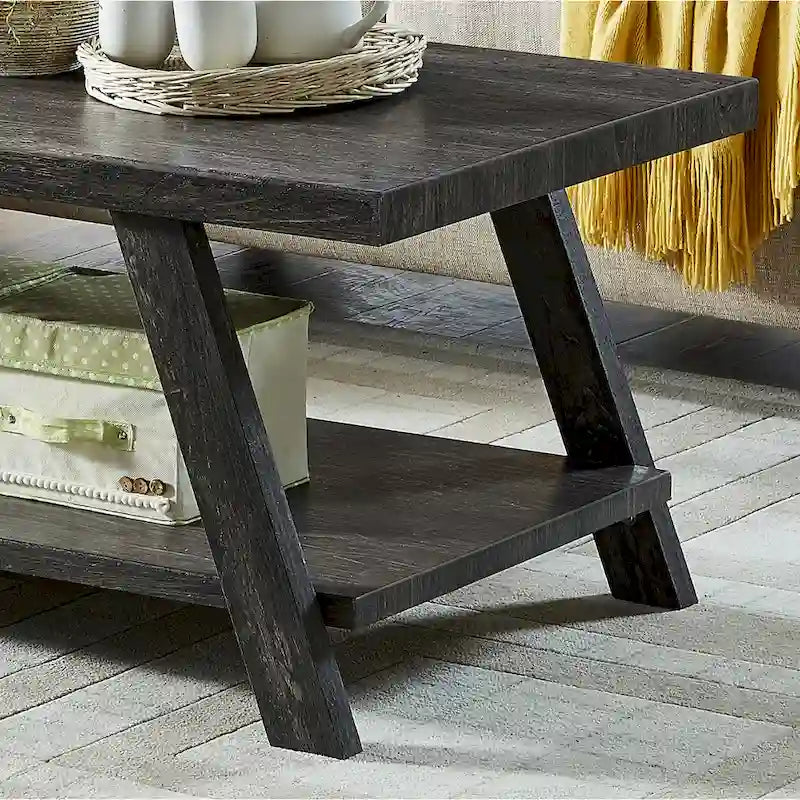 Roundhill Furniture Athens Zeitgenössisches 3-teiliges Tischset mit Regalen aus repliziertem Holz