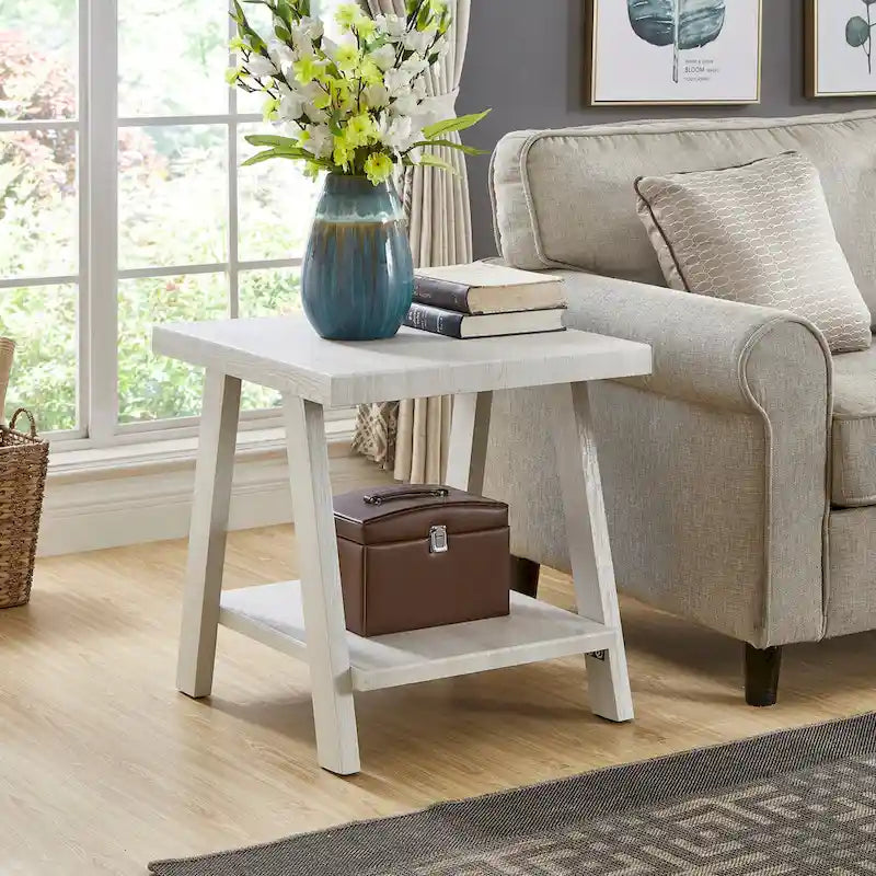 Roundhill Furniture Athens Zeitgenössisches 3-teiliges Tischset mit Regalen aus repliziertem Holz