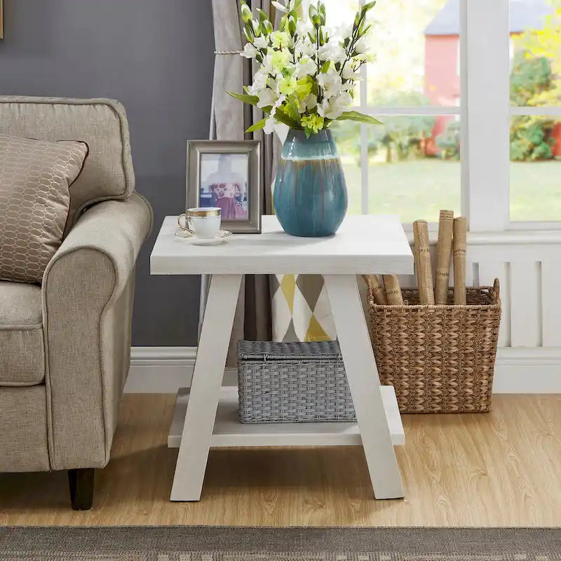 Roundhill Furniture Athens Zeitgenössisches 3-teiliges Tischset mit Regalen aus repliziertem Holz