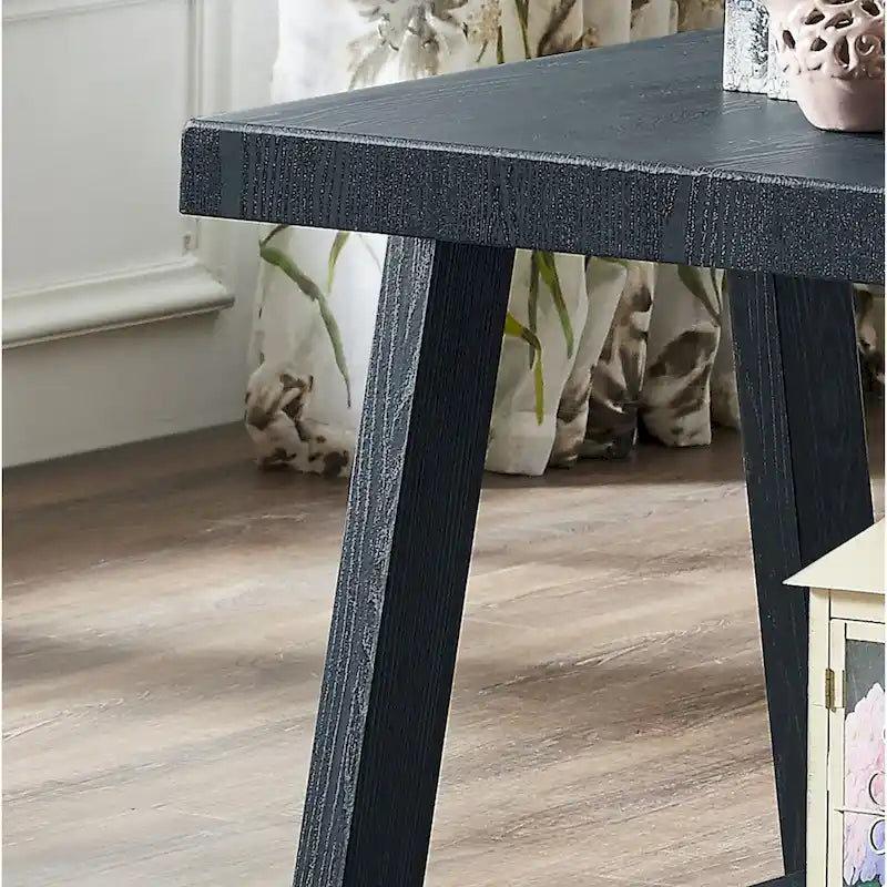 Roundhill Furniture Athens Zeitgenössisches 3-teiliges Tischset mit Regalen aus repliziertem Holz