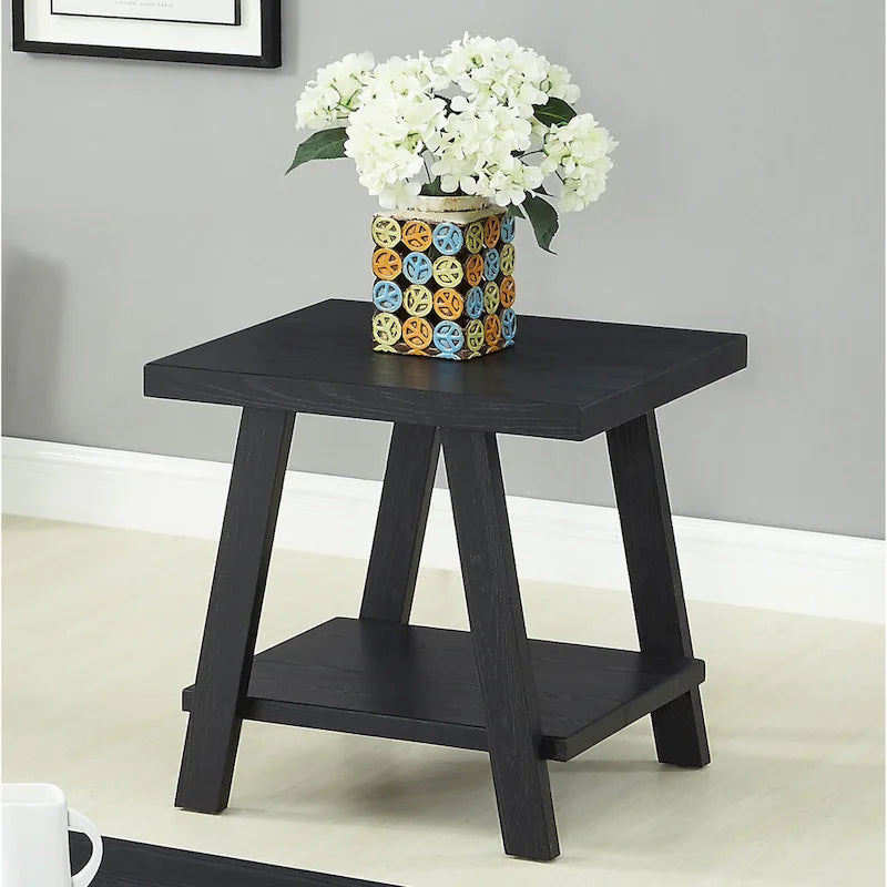 Roundhill Furniture Athens Zeitgenössisches 3-teiliges Tischset mit Regalen aus repliziertem Holz