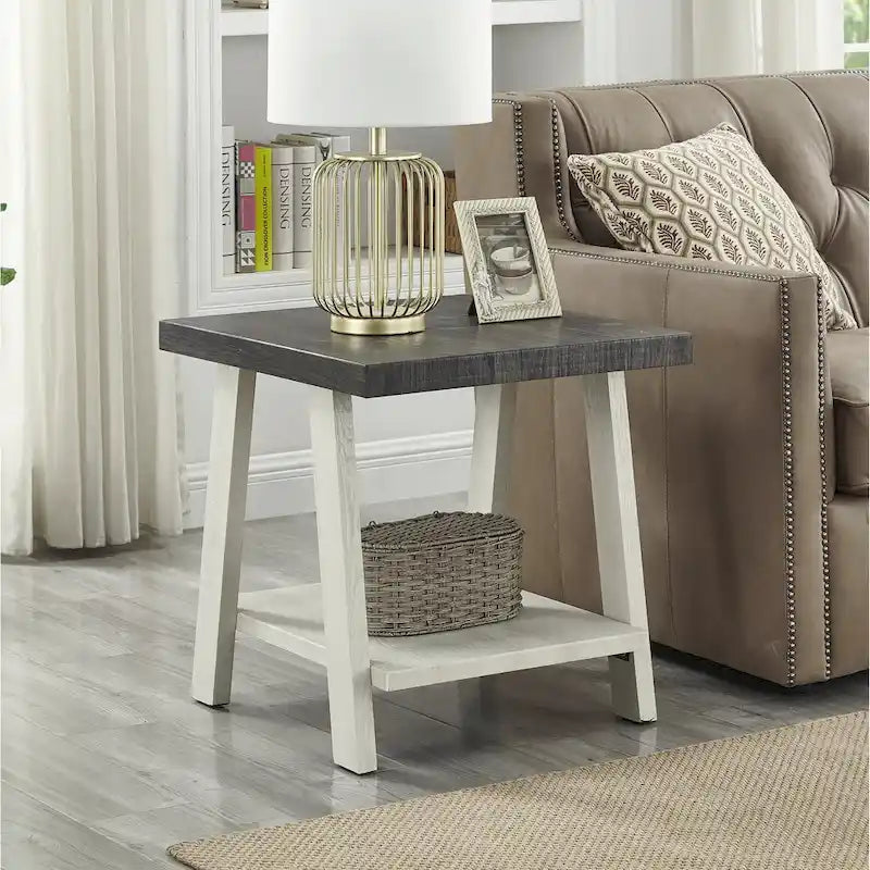 Roundhill Furniture Athens Zeitgenössisches 3-teiliges Tischset mit Regalen aus repliziertem Holz