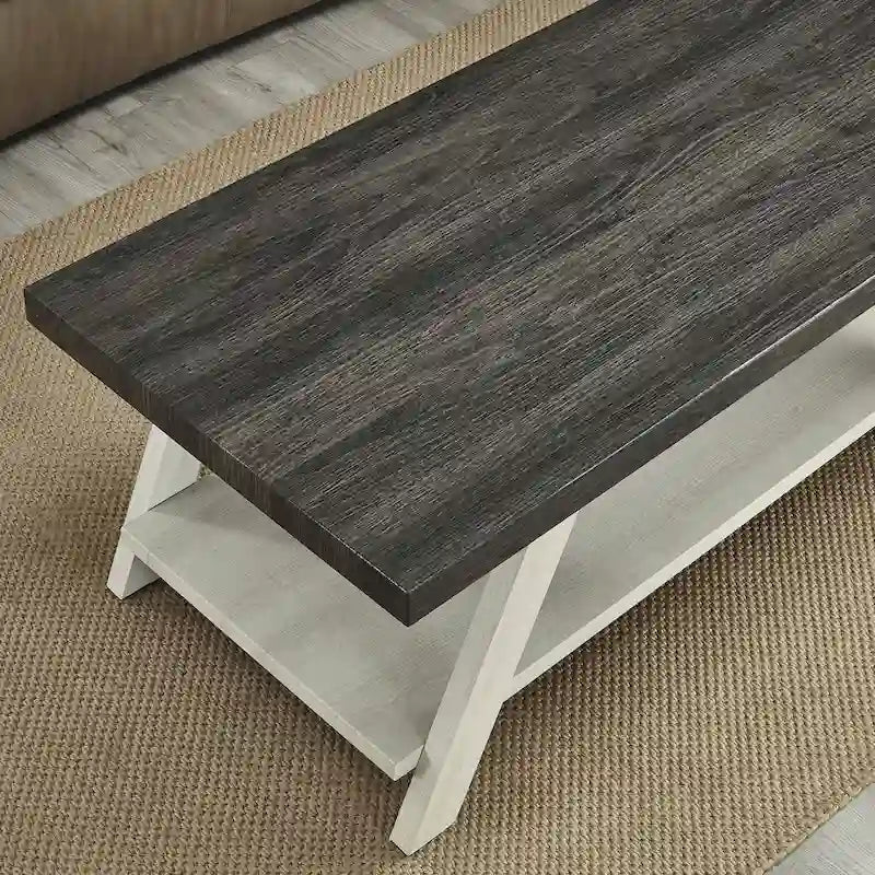 Roundhill Furniture Athens Zeitgenössisches 3-teiliges Tischset mit Regalen aus repliziertem Holz