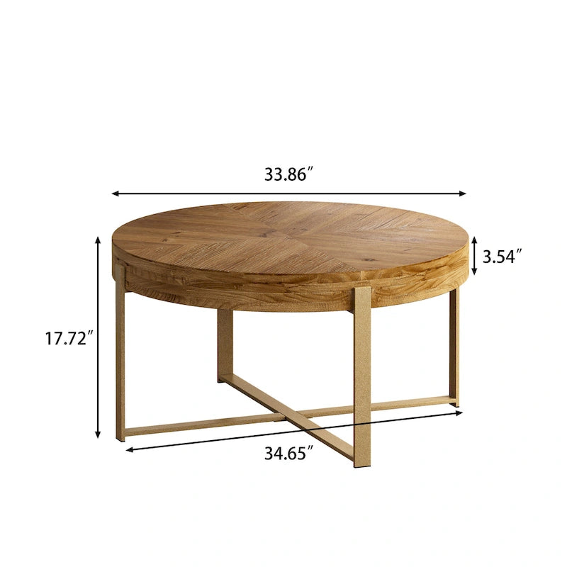 Moderner Retro-Runder Couchtisch mit Spleißung