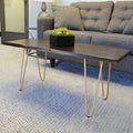 Carolina Living Seti Live Edge Couchtisch/Bank – Ulmenplatte – Goldfuß