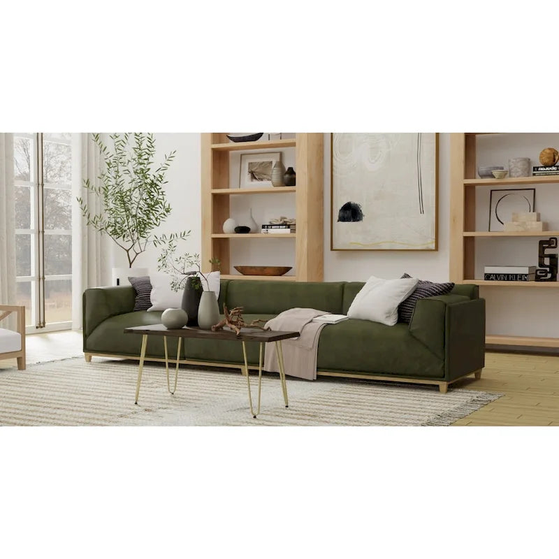 Carolina Living Seti Live Edge Couchtisch/Bank – Ulmenplatte – Goldfuß
