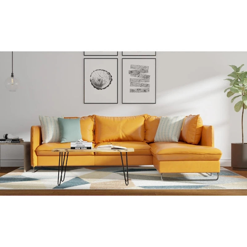 Carolina Living Seti Live Edge Couchtisch/Bank – Ulmenplatte – Goldfuß