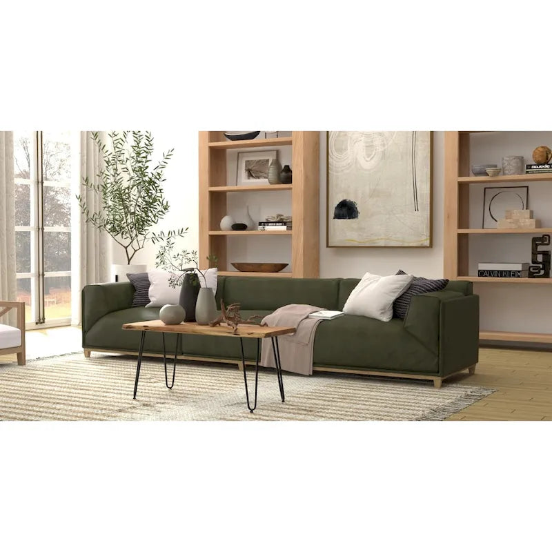 Carolina Living Seti Live Edge Couchtisch/Bank – Ulmenplatte – Goldfuß