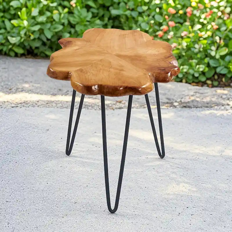 Greenage Live Edge Couchtisch mit 4 Platten und Haarnadelbeinen