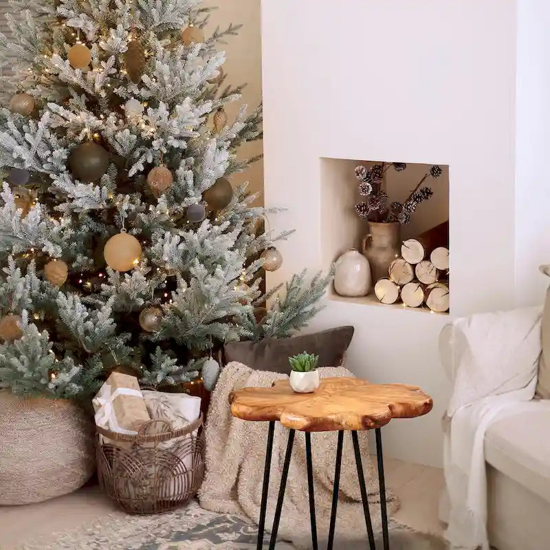 Greenage Live Edge Couchtisch mit 4 Platten und Haarnadelbeinen