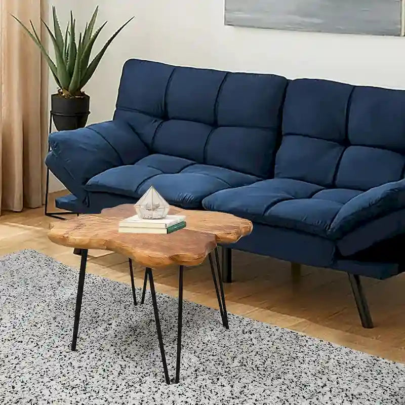 Greenage Live Edge Couchtisch mit 4 Platten und Haarnadelbeinen