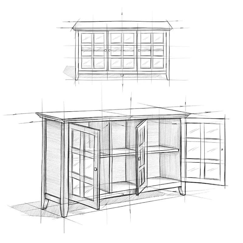 WYNDENHALL Normandy SIDEBOARD AUS MASSIVHOLZ, 62 Zoll breit, Übergangsstil, mit viel Stauraum – 62 B x 18 T x 34 H