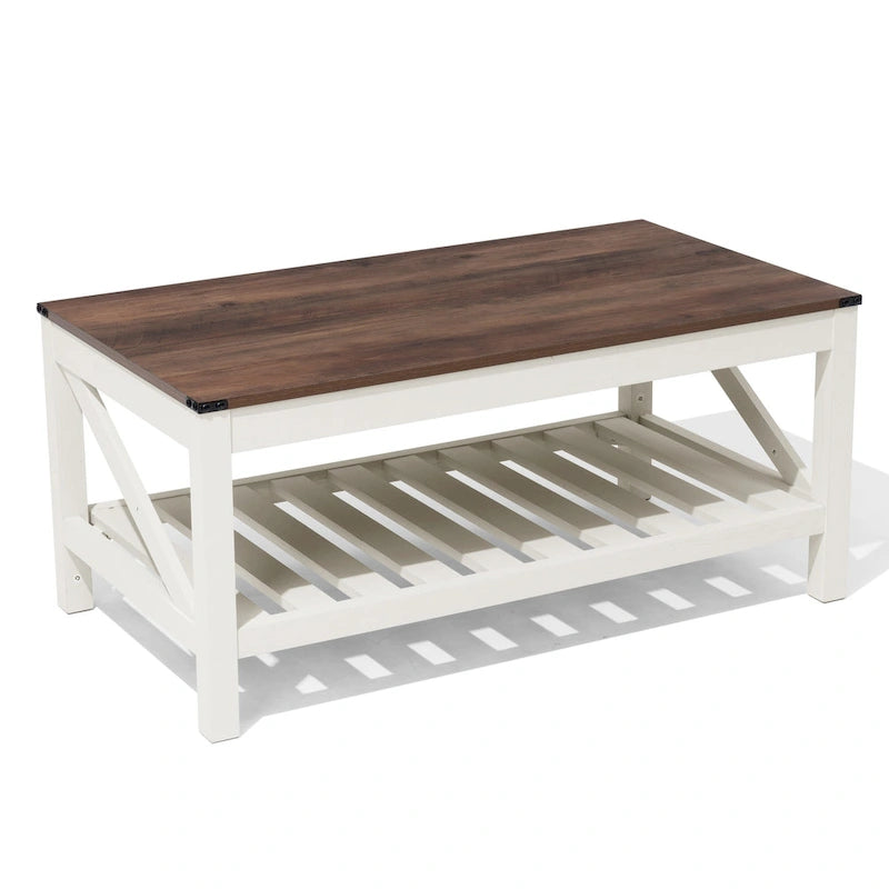 Crestlive Wohnzimmer-Couchtisch mit Ablagefach, Sofa-Mitteltisch – 102 cm B x 56 cm T x 46 cm H