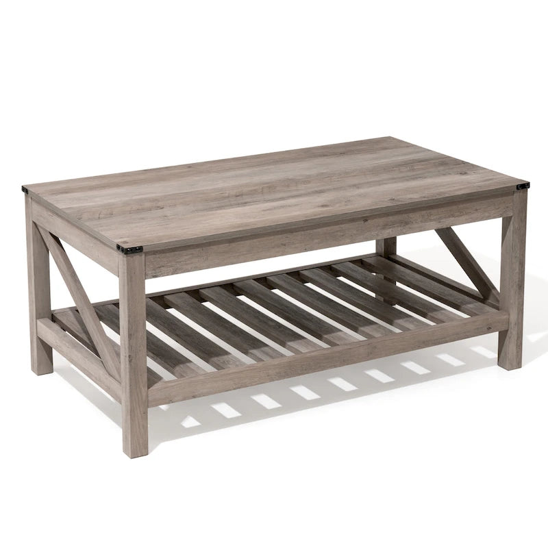 Crestlive Wohnzimmer-Couchtisch mit Ablagefach, Sofa-Mitteltisch – 102 cm B x 56 cm T x 46 cm H