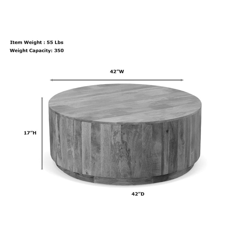 Carolina Living Tamia 42 runder Couchtisch aus Holz – Ulme