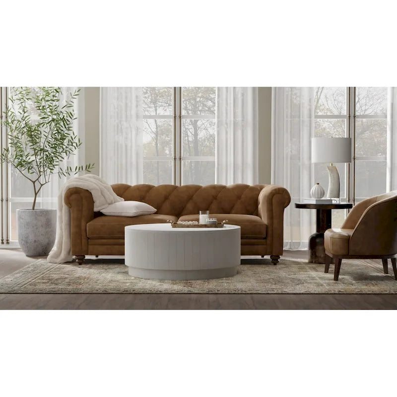Carolina Living Tamia 42 runder Couchtisch aus Holz – Ulme