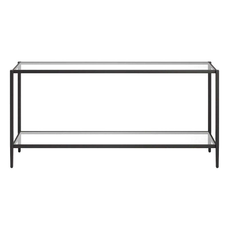 Hera 64 breiter rechteckiger Konsolentisch mit Glasablage - 64 breit