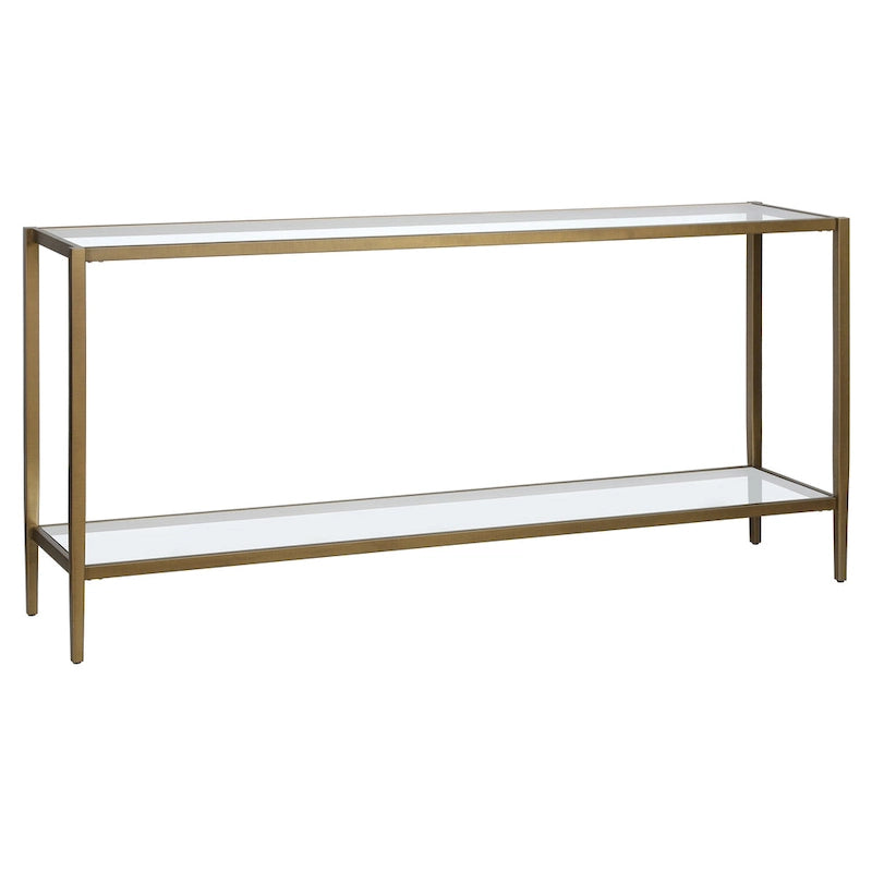 Hera 64 breiter rechteckiger Konsolentisch mit Glasablage - 64 breit