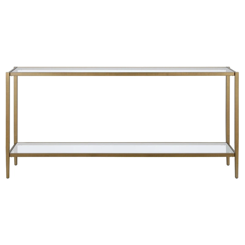 Hera 64 breiter rechteckiger Konsolentisch mit Glasablage - 64 breit