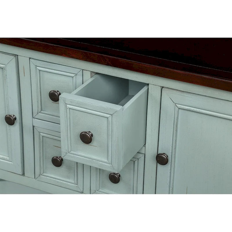 Buffet-Anrichte im Retro-Stil, Holzkonsolentisch mit Ablage unten, einfache Montage, für Wohnzimmer, Küche, Flur