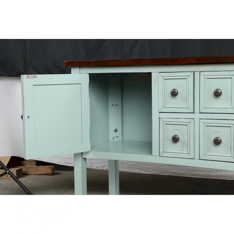 Buffet-Anrichte im Retro-Stil, Holzkonsolentisch mit Ablage unten, einfache Montage, für Wohnzimmer, Küche, Flur