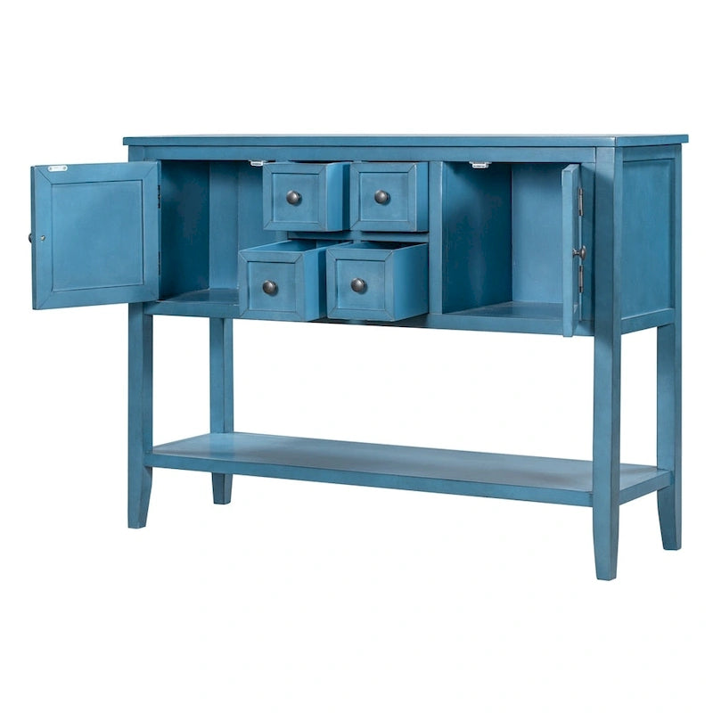 Buffet-Anrichte im Retro-Stil, Holzkonsolentisch mit Ablage unten, einfache Montage, für Wohnzimmer, Küche, Flur