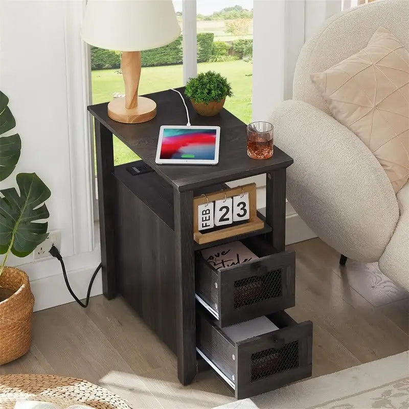Beistelltisch mit Ladestation – 35T x 60B x 63H cm