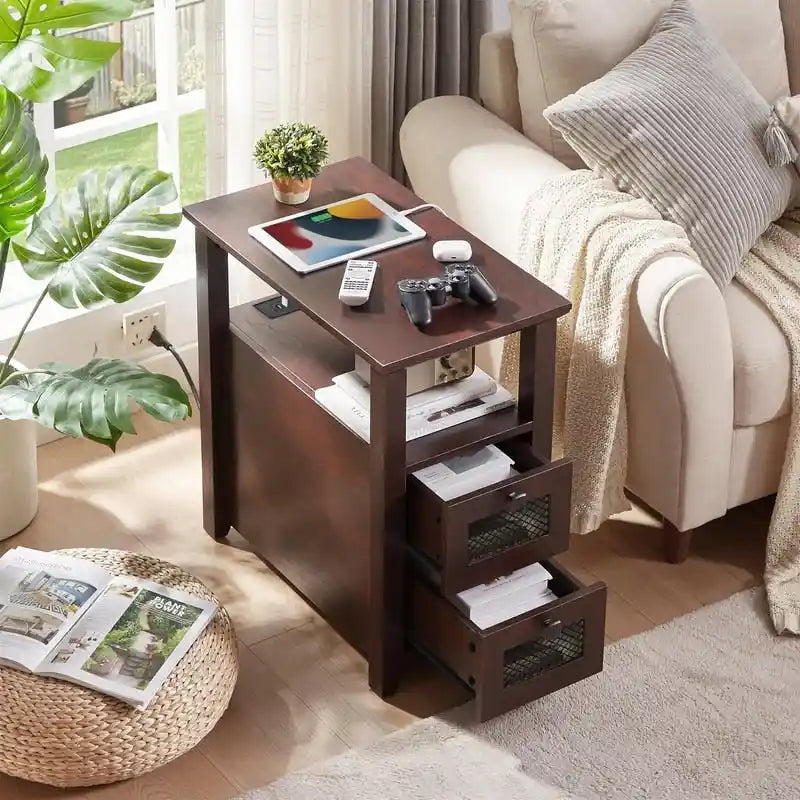 Beistelltisch mit Ladestation – 35T x 60B x 63H cm