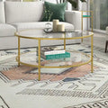 Sivil 36 Breiter runder Couchtisch mit Glasplatte – 36 Breite