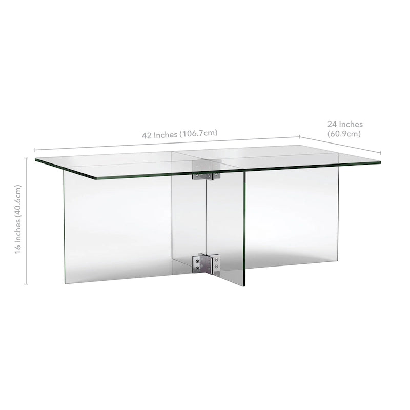 Silver Orchid Carlisle Glas-Couchtisch
