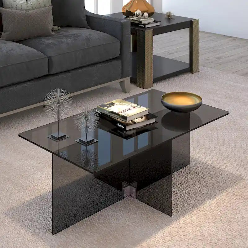 Silver Orchid Carlisle Glas-Couchtisch