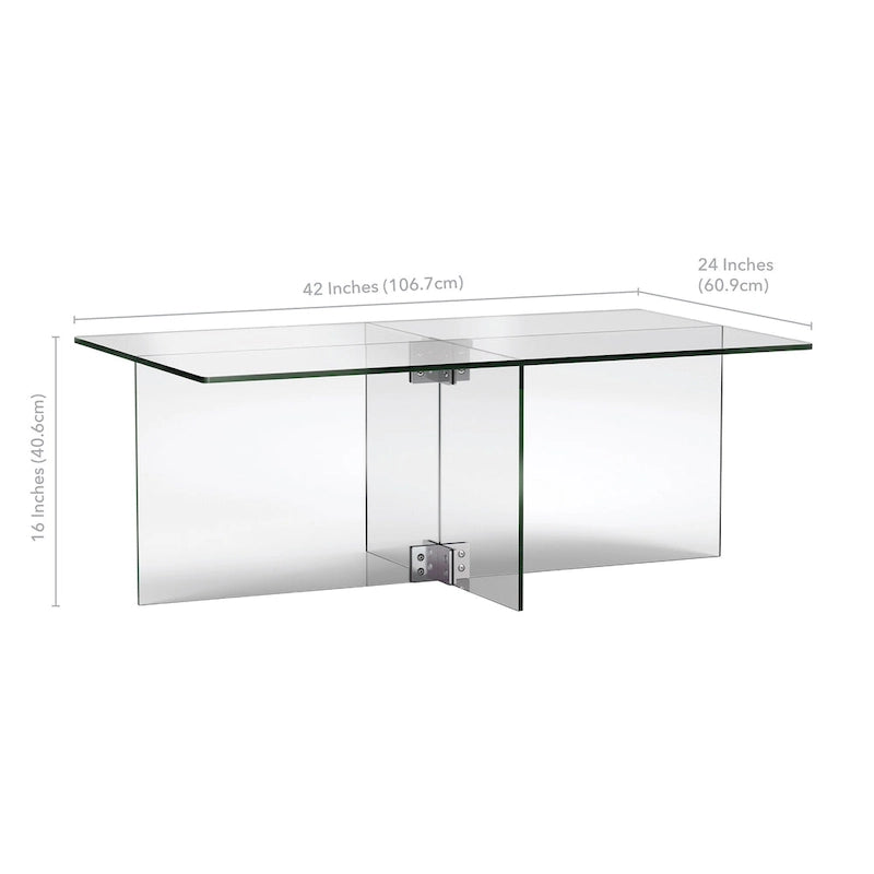 Silver Orchid Carlisle Glas-Couchtisch