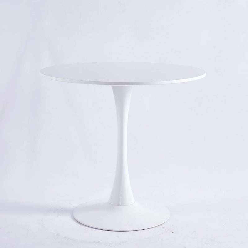 31.5Tulpen-Esstisch, Mid-Century, für 2–4 Personen, mit runder MDF-Tischplatte, Sockel-Esstisch, Freizeit-Couchtisch