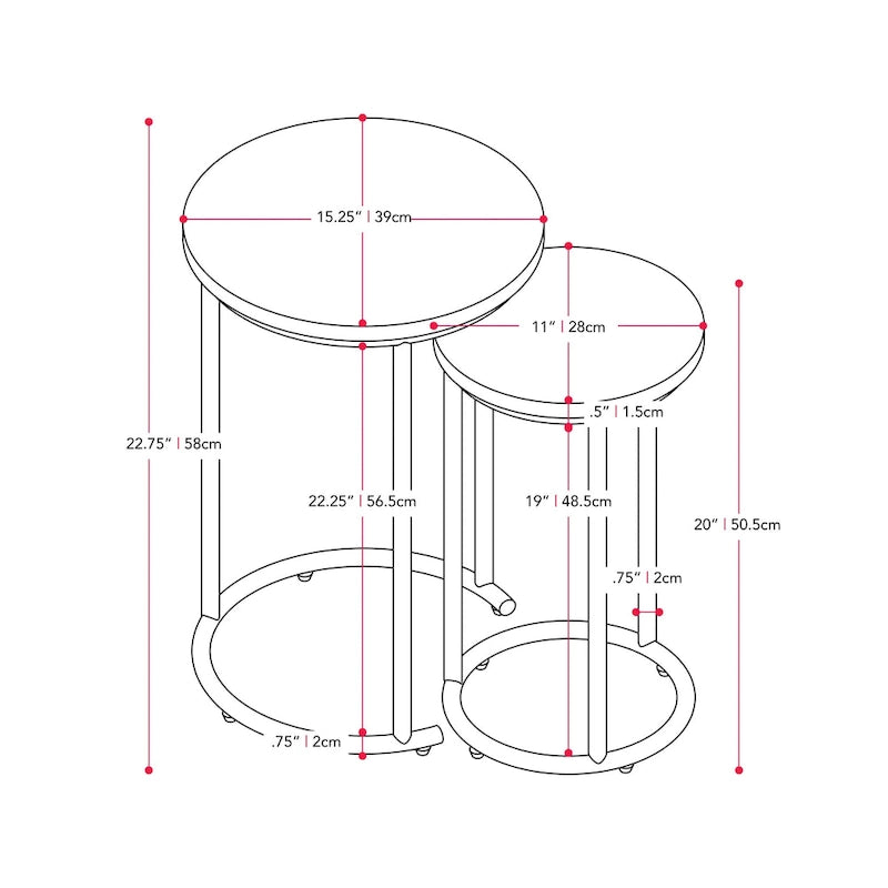 Fort Worth Beistelltisch-Set (2-teilig)