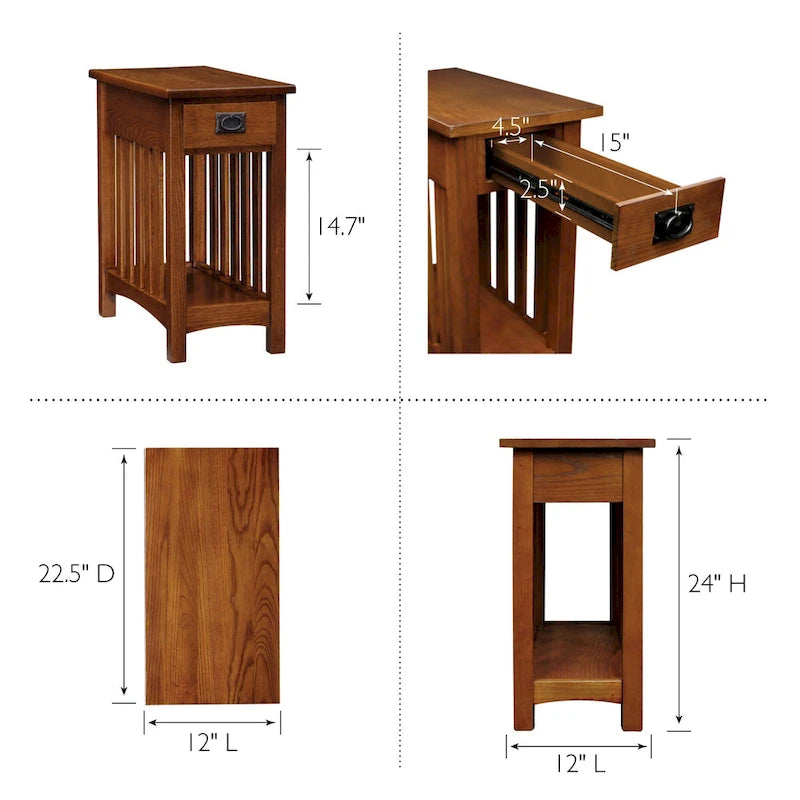 Leick Home Impeccable Übergangs-Beistelltisch mit 1 Schublade