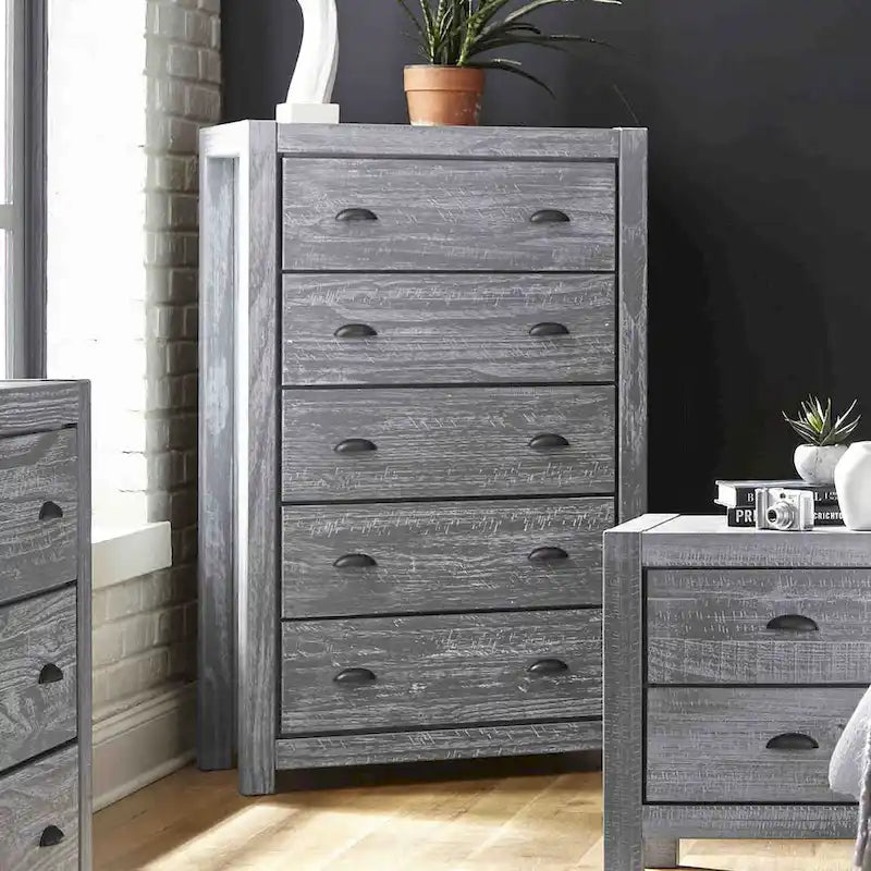 Grain Wood Furniture Montauk Kommode aus Massivholz mit 5 Schubladen
