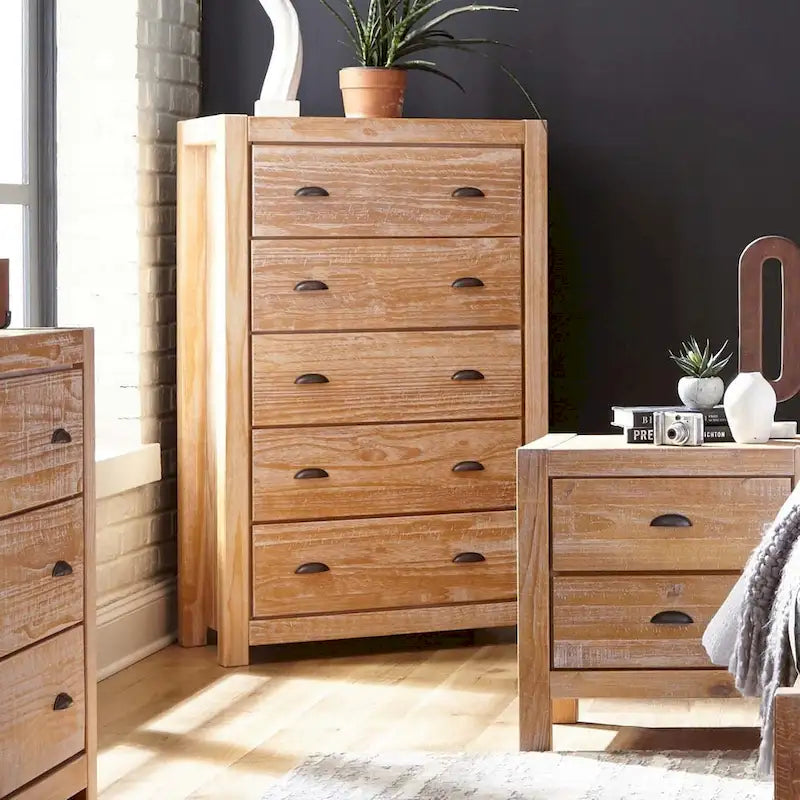 Grain Wood Furniture Montauk Kommode aus Massivholz mit 5 Schubladen