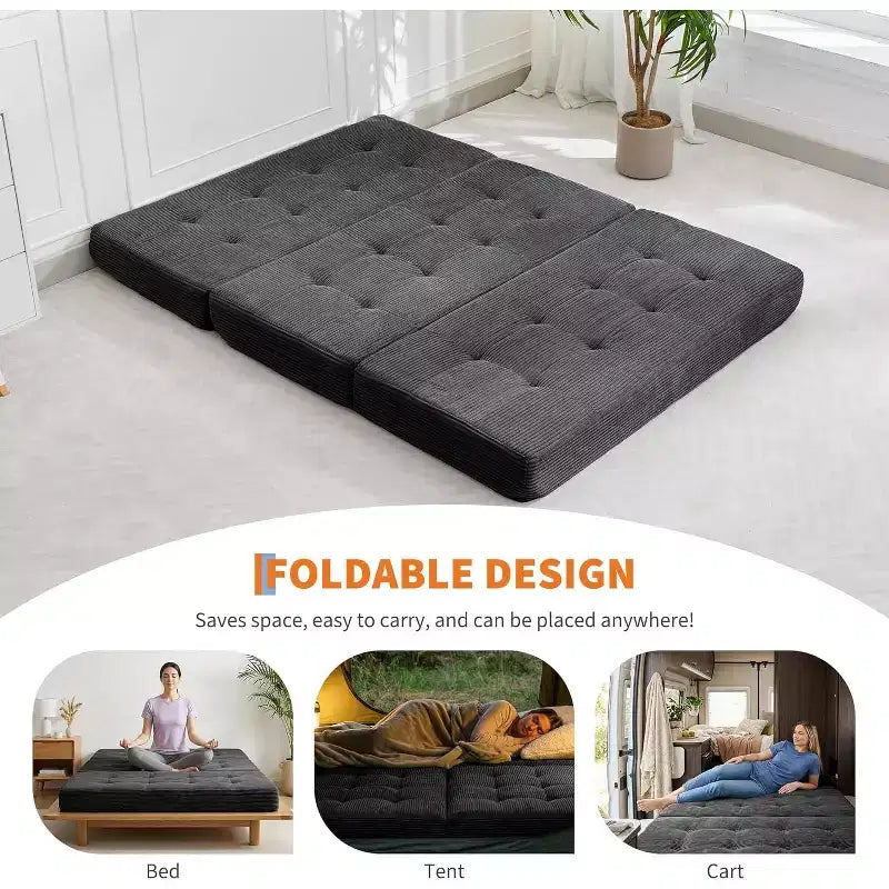 39x75 dreifach faltbares Memory Foam Schlafsofa, 6 getuftete Matratze