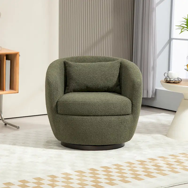 Gepolsterter drehbarer Fauteuil mit Stauraum, moderner Wohnzimmer-Sessel für Schlafzimmer/Büro/Lesebereiche