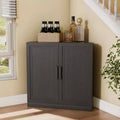 Dovelina Eckschrank mit verstellbaren Einlegeböden, Anrichte, Buffet, Weinschrank, Küchen- und Esszimmerschrank mit Holztüren – 31H x 31W, 36H x 31W