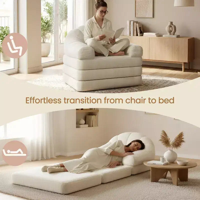 Yaheetech 2-in-1 Klappbares Schlafsofa, Klappsessel für Wohnzimmer, Schlafzimmer
