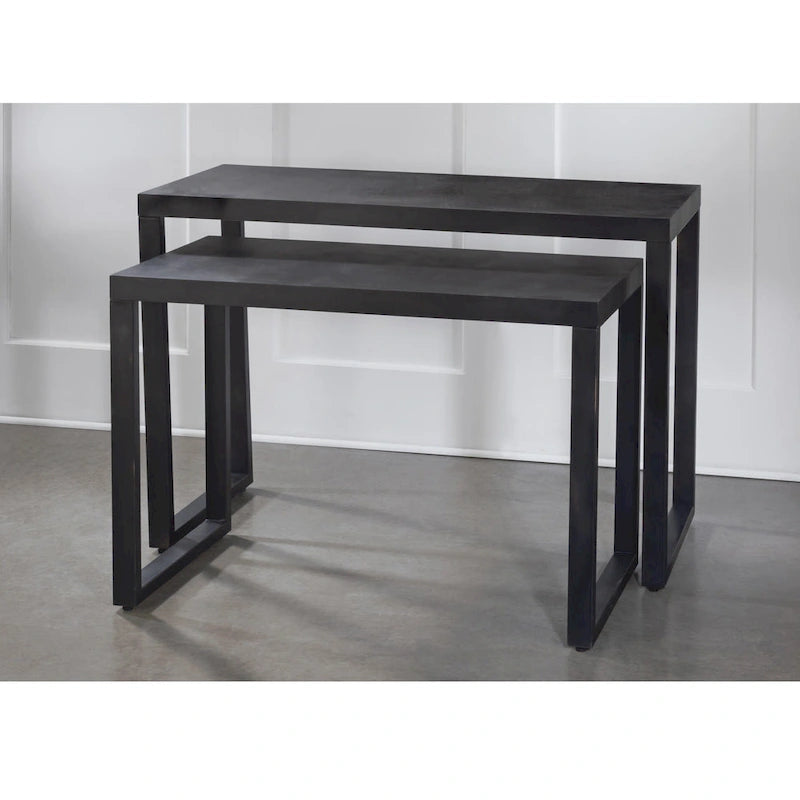 Moderne schwarze Metalltische