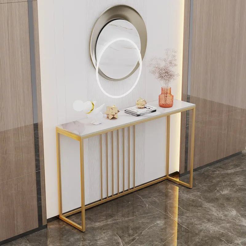 47 Lange schmale Konsolentische aus Sinterstein für den Eingangsbereich/Sofatisch - L 120 x B 30 x H 79 cm