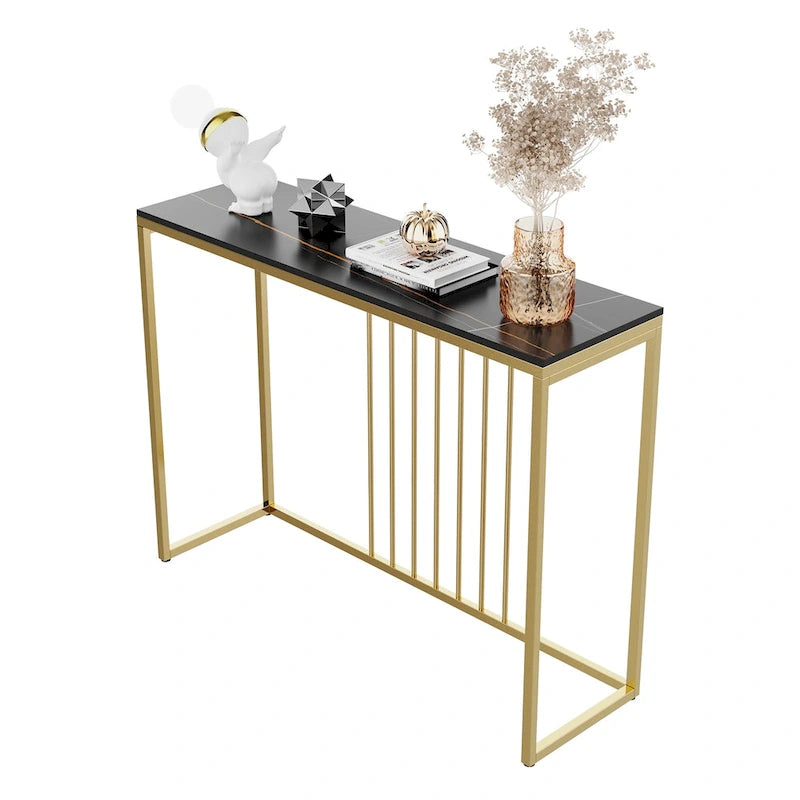 47 Lange schmale Konsolentische aus Sinterstein für den Eingangsbereich/Sofatisch - L 120 x B 30 x H 79 cm