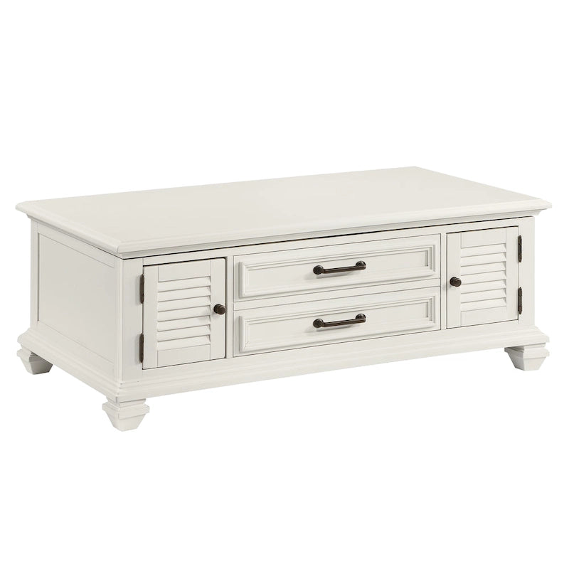 Steve Silver Castana Modern Farmhouse Soft White Couchtisch mit Hubplatte