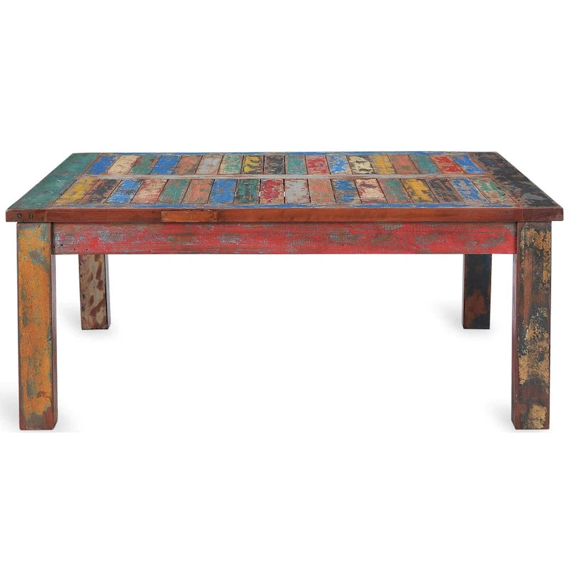 Eleganter Couchtisch aus recyceltem Teakholz von Booten