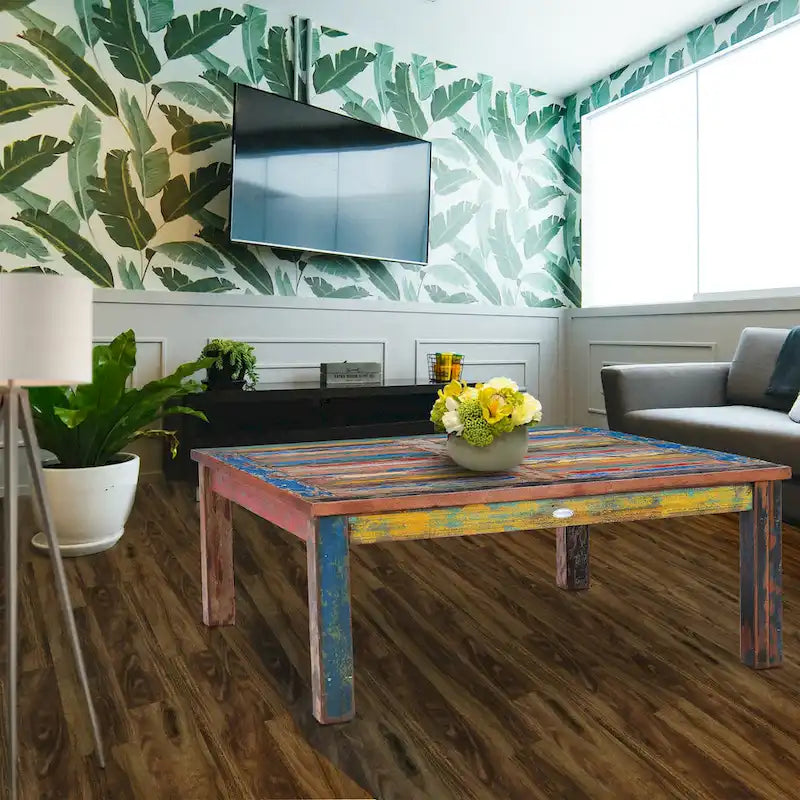 Eleganter Couchtisch aus recyceltem Teakholz von Booten