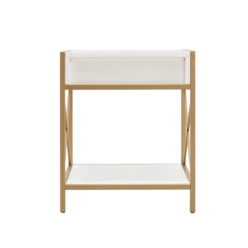 Beistelltisch mit Schublade aus Metall und Holz „Claudette“ von Leick Home