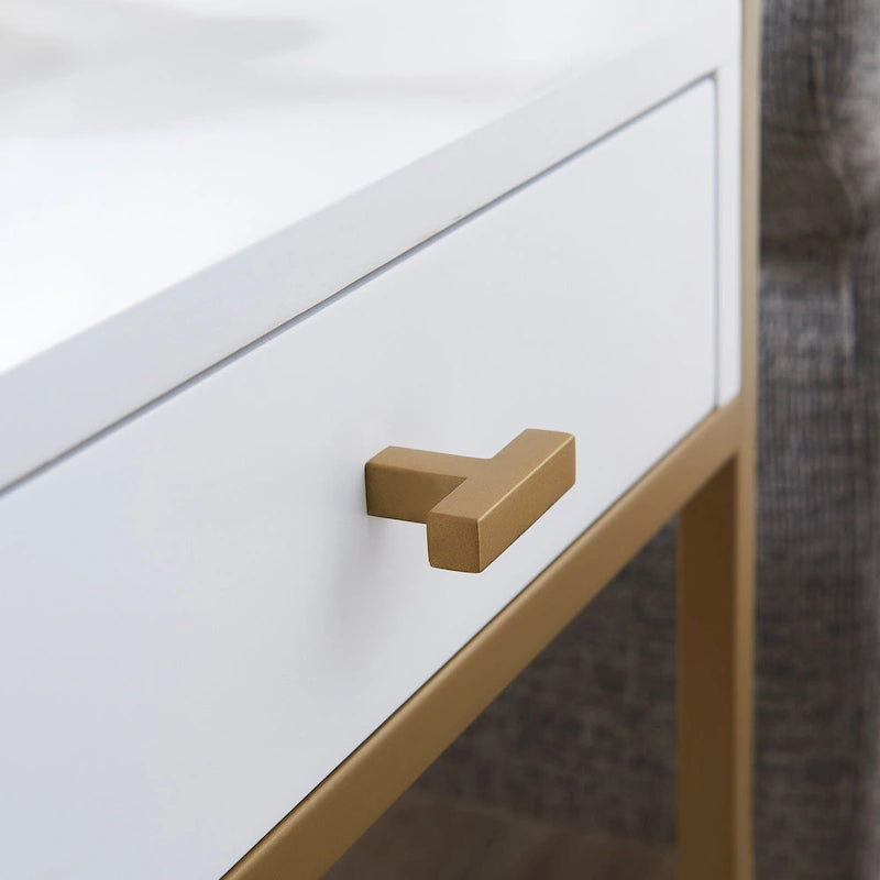 Beistelltisch mit Schublade aus Metall und Holz „Claudette“ von Leick Home